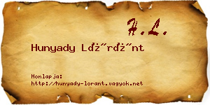 Hunyady Lóránt névjegykártya